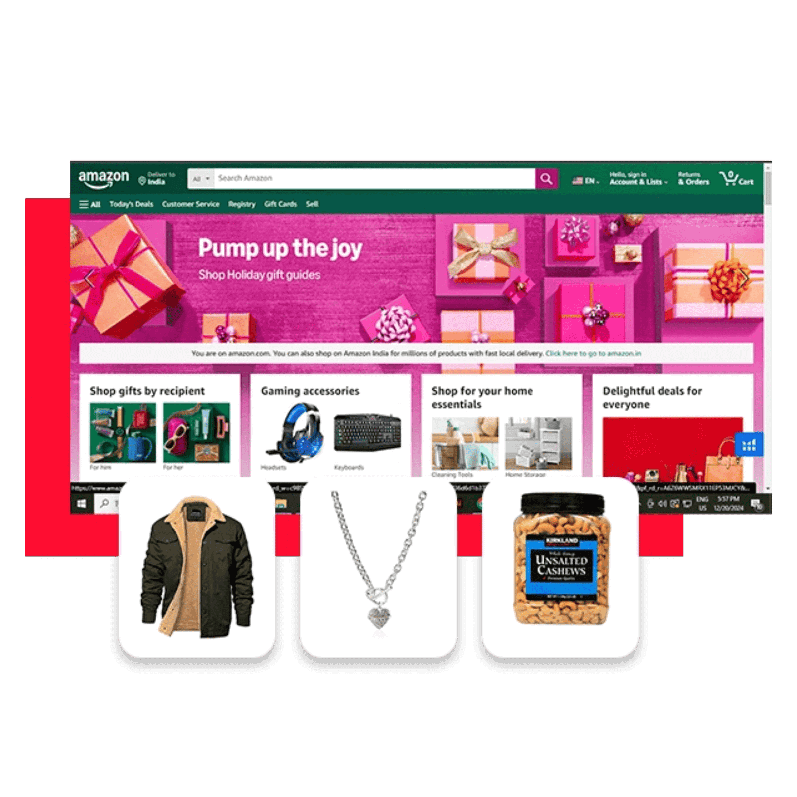 Amazon storefront and product catalogue